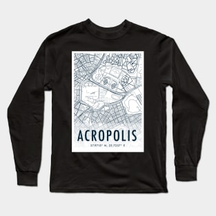 acropolis map Long Sleeve T-Shirt